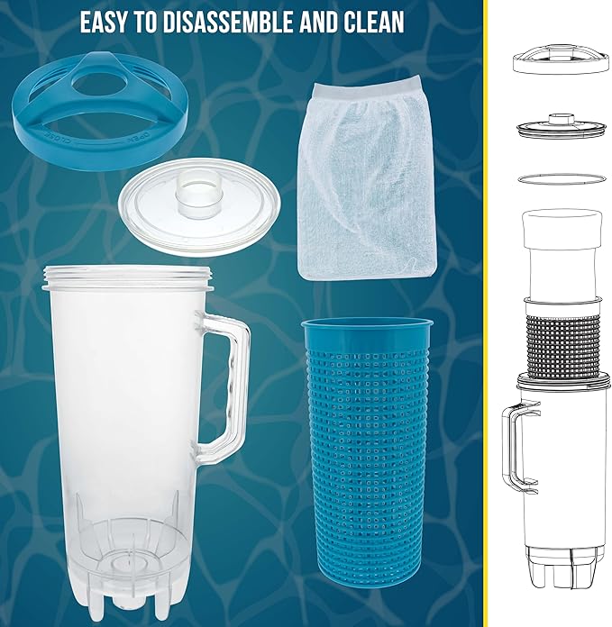 U.S. Pool Supply Pool Leaf Catcher - Heavy Duty Inline Pool Leaf Canister, Vacuum for Inground Cleaner - Cleaning Filter Basket & Mesh Bag, Catch Leaves Debris, Compatible Replacement for Most Brands