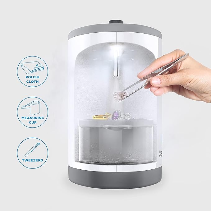 Steamfast SF-1000 JULE Steam Jewelry Cleaner, LED Lighting, Chemical Free, 15 Minute Run-Time, Included Cleaning Accessories, 12-Ounce Water Tank, Quick Heat-Up Time, White
