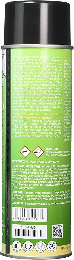 NU-Calgon 4171-75 Evap Foam No Rinse Evaporator Coil Cleaner, 18 oz. & Frost King ACF19 Foam Coil Cleaner, 19Oz, 19 Ounce