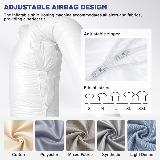 Automatic Ironing Machine, Portable Hands-Free Wrinkle Remover for Shirts & Pants, Gentle on All Fabrics, Ironing Machine Perfect for Apartments, Business Travel & Small Spaces