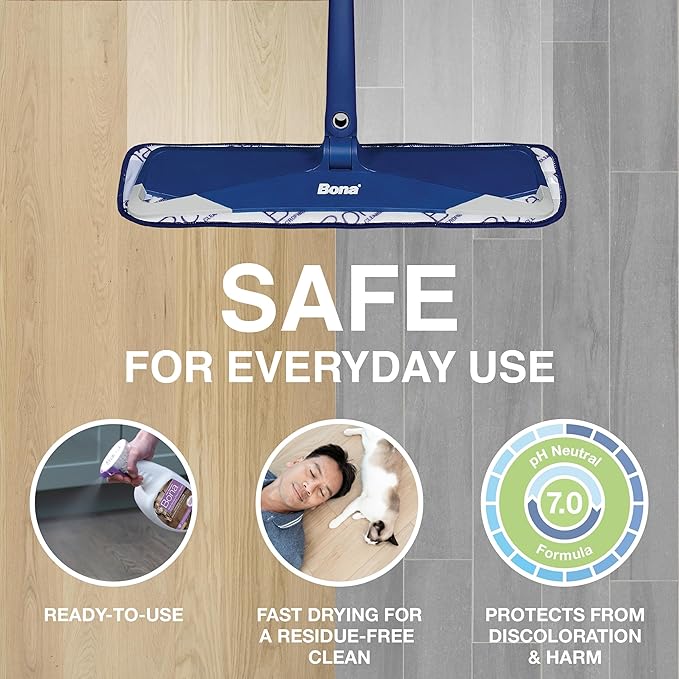Bona Pet System Bundle for Cats - Includes Premium Pet Microfiber Mop for Multi-Surface Floors + Pet System Microfiber Sweeping Pad + Floor Cleaner, Cat Formulation 32 fl Oz