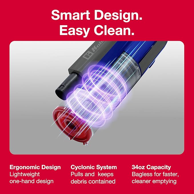 Koblenz Sagittarius Corded Stick Vacuum Cleaner, 3-in-1, 600W Motor, Brush Roll with LED, Cyclonic, Bagless 59 oz Dust Cup, Wall Mount, 16 ft Cord, Lightweight 5 lbs, Pet Hair, All Surfaces, SVK-631