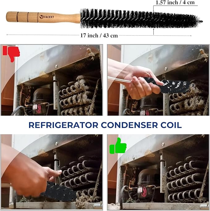 For Dyson Vacuum Attachments & Dryer Vent Cleaning – Flexible Crevice Tool Kit for Dyson V6 V7 V8 V10 V11 V15 & Ball Animal + 6PCS Hard Bristle Gap & Lint Brushes