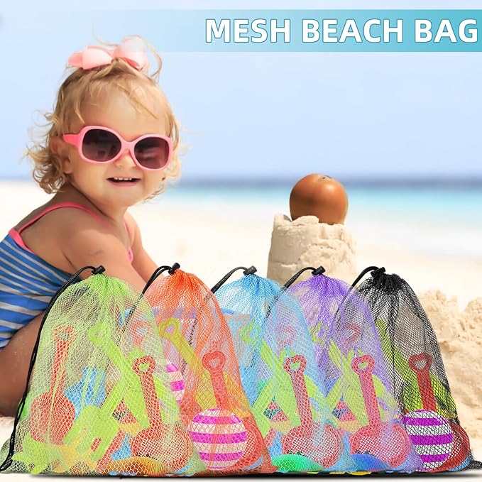 20PCS Mesh Bags: Nylon Mesh Drawstring Bags, 13"X15.5", Black, Navy Blue, Green, Light Red, Hot Pink, Orange, Grey, Purple, Yellow - Gym, Shower, Travel, Laundry, Storage, Organization, Beach