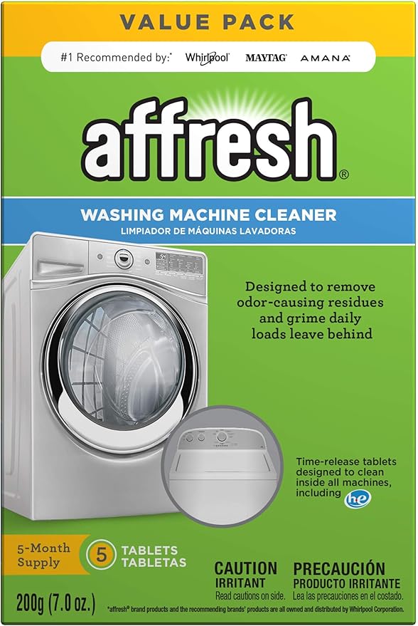 everydrop by Whirlpool Ice and Water Refrigerator Filter 4, EDR4RXD1, Single-Pack & Affresh Washing Machine Cleaner, Cleans Front Load and Top Load Washers, Including HE, 5 Tablets