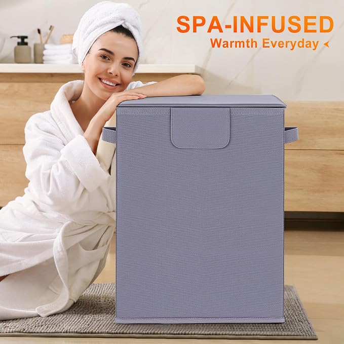 Foldable 40L Large Towel Warmer Bucket，360° Even Heating SPA Towel Warmers for Bathroom, Fast Heating with 4 Modes & 30/60/90 Min Presets & Auto Shut-Off, Gift Box