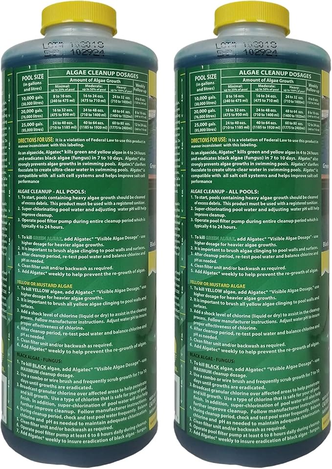 EASYCARE 10064 Algatec Super Algaecide-Clarifier, 64 Fl. Oz Bottle (32 Fl. Oz 2-Pack)
