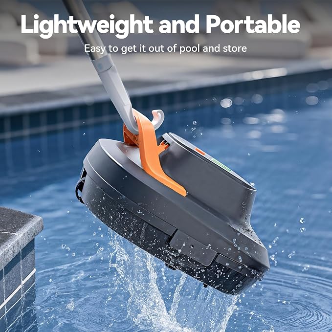 Cordless Robotic Pool Cleaner with Dual Brushless Motors, Up to 200-Min Runtime, Automatic Pool Vacuum for Above Ground Pools & Flat-Bottom Inground Pools up to 1219 Sq. Ft