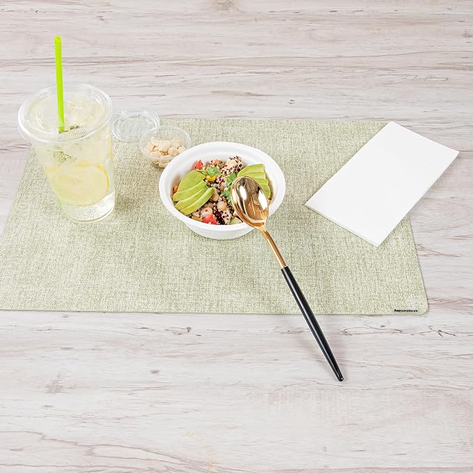 Restaurantware-Moderna 7.75 Inch Fancy Flatware, 50 Durable Plastic Flatware - With Black Handle For Grip, Heavy-duty, Gold Plastic Spoons, Easily Disposable Or Restaurants