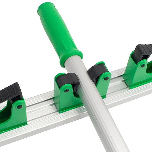 Unger Commercial Broom Holder Wall Mount (Case of 5) - Quick-Snap Mop, Tool & Pole Holders 14", Aluminum/Plastic, Ideal for Organizing Cleaning Tools - HO350