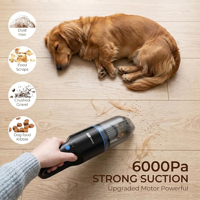 Mini Crumb Vacuum 10000Pa Brushless Motor Rechargeable Cordless Handheld Vacuum, Lightweight Portable Cleaner for Home Car Office Keyboard Sofa Furniture Pet Hair Dust Debris Crevices Tight Spaces