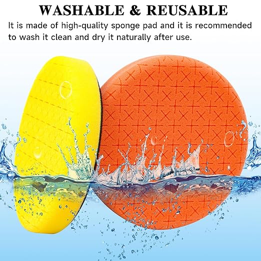 10pcs Polishing Buffing Pads for Drill - 6 Inches Car Polishing kit, Car Foam Buffing Sponge Pads Kit with M14 Drill Adapter,Polishing Pad Kit for Car Buffer Polisher, Polishing and Waxing