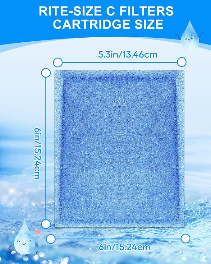 Aquarium Filter Cartridges Rite Size C Fit for 20-40/30-60 Gallon Fish Tank & Compatiable with Marineland Penguin 200 275 350 375 filter for fish tank 4PCS