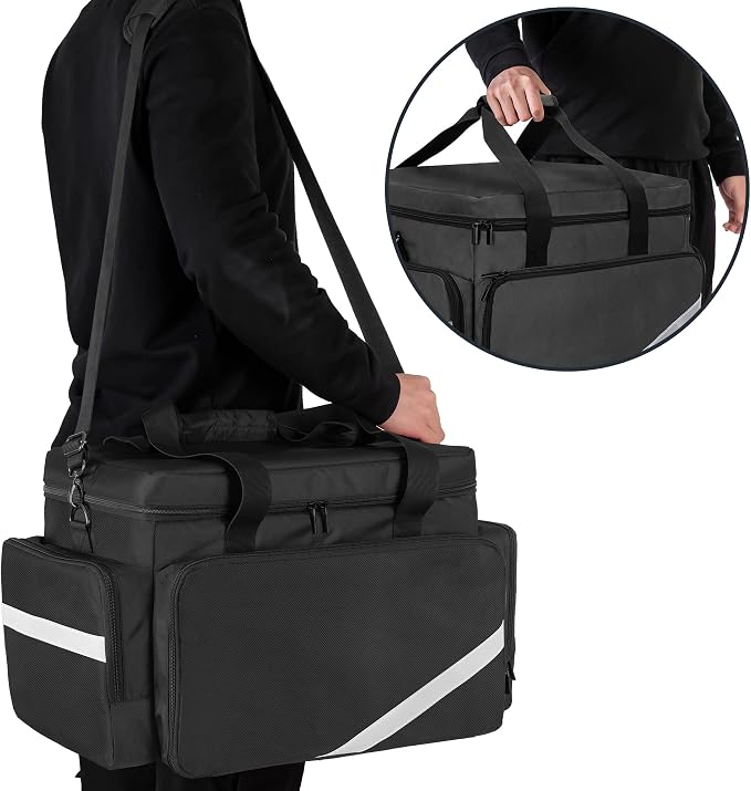 Trunab Rolling Medical Bag with Detachable Trolley, Nurse Rolling Bag with Removable Dividers 15.6” Laptop Sleeve, First Aid Responder Bag Empty for Home Health Nurses, Doctors, EMT, EMS