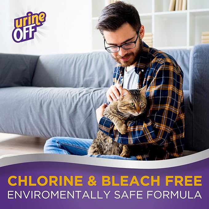 Urine Off Kitten & Cat Pet Stain Remover | Fresh Scent Carpet Cleaner | Bio Enzymatic Stain & Urine Odor Eliminator | Pet Safe Cleaner | 1 gal.