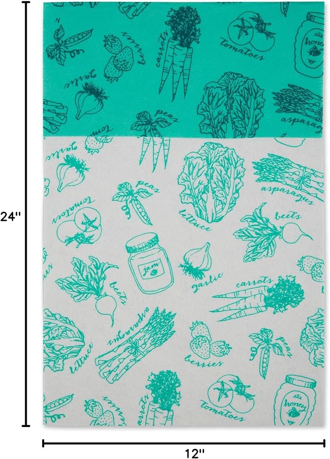 DII Fridge Liner Collection Non-Adhesive, Cut to Fit, Aqua Market, 12x24, 6 Piece