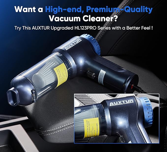 Car Vacuum Cordless, 3 in 1 Handheld Vacuum with Brushless Motor in 14000PA Powerful Suction, Mini Vacuum Cleaner with One-Touch Empty&2 Washable Filters, Portable Air Duster for Home, Desktop