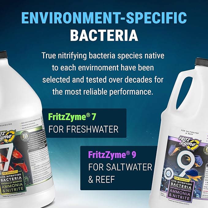 Fritz Aquatics FritzZyme 9 Live Nitrifying Bacteria Naturally Removes Amonia & Nitrite for Saltwater Fish (64-Ounce)