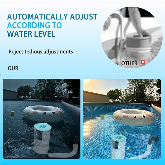 Pool Skimmer-Above Ground Pool Skimmer,Floating Pool Surface Skimmer,Pool Accessories-Clean Debris Basket, Automatic Floating,Compatible with Various Swimming Pools, (Turquoise)