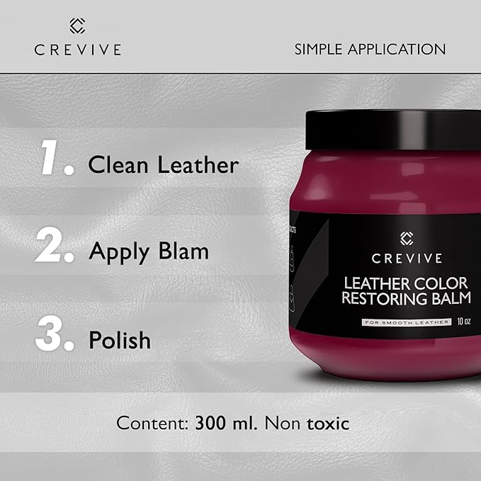 Leather Recoloring Balm Bordeaux 10 oz - Leather Color Restorer - Leather Restorer for Couches - Leather Balm Bordeaux