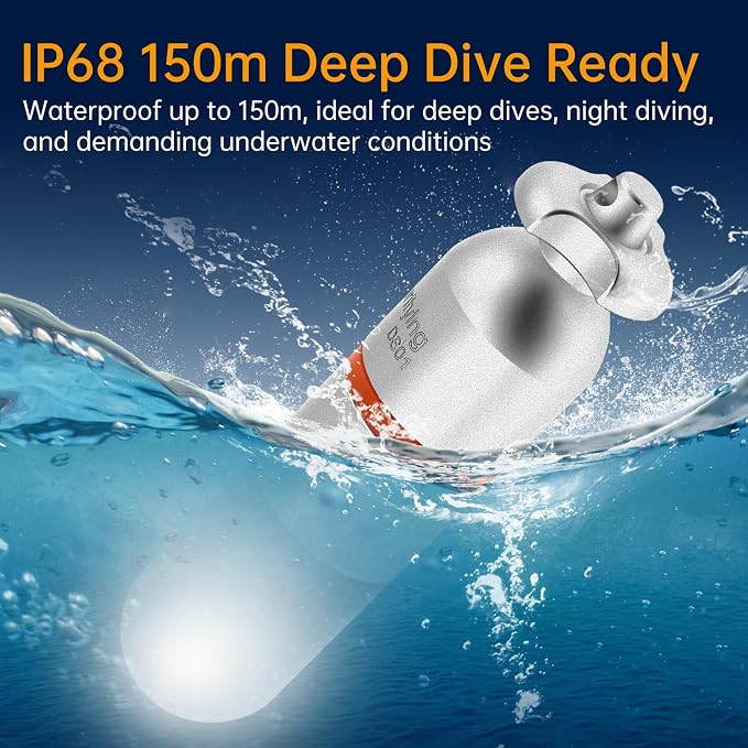 SecurityIng 2-Pack Dive Marker Light, 150m Waterproof Mini Scuba Tank Light, Steady & Flash Modes,AAA Battery Included, LED Diving Signal Light for Night Diving Camping Cave Adventure(White)
