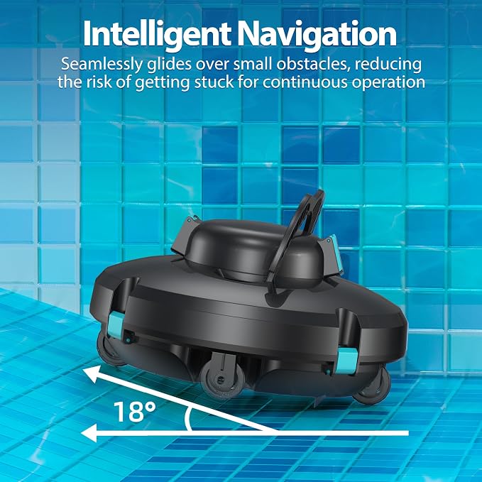 Solar-Powered Robotic Pool Surface Skimmer Cleaner with 24/7 Continuous Cleaning and Re-Engineered Twin Salt Tolerant Motors, Dual Charging,Smart Obstacle Avoidance, 150-um Filtration