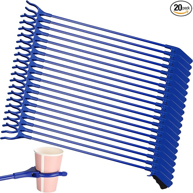 Norme 20 Pcs 32" Trash Grabber Reacher Tool for Elderly Long Handle Litter Picker Upper Lightweight Handy Aid Nonslip Trash Claw Grabber for Sanitation Workers Home Garden Arm Extension