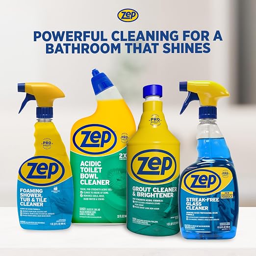 Zep Industrial Grout Cleaner and Brightener - 32 oz (Pack of 4) ZU104632 - Deep Cleaning Pro Formula