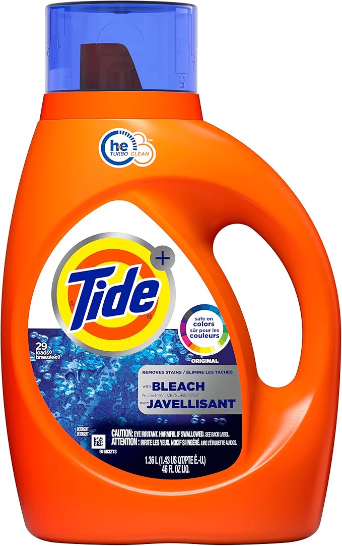 Tide Plus Bleach Alternative HE Turbo Clean Liquid Laundry Detergent, 46fl oz, 29 Loads