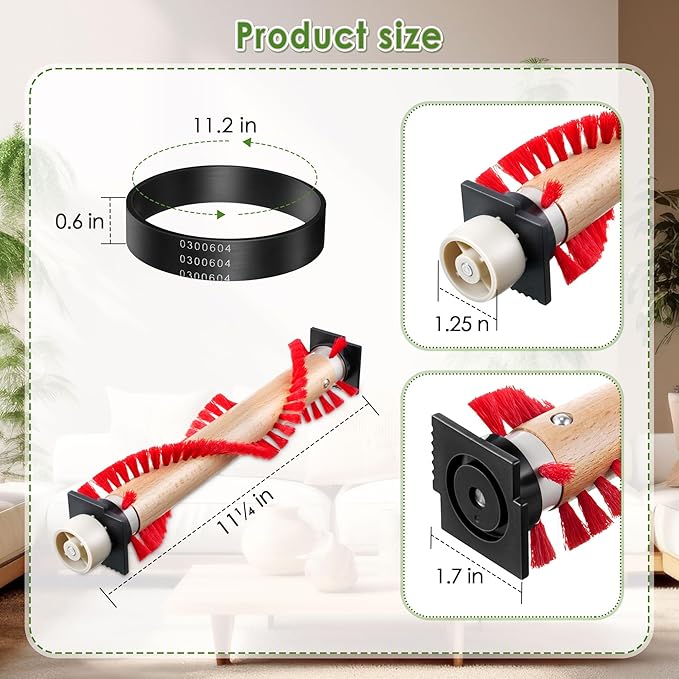 Landhoow Vacuum Roller Brush, Vacuum Belt, Compatible with XL Roller Brush XL Belt 0300604 Compatible with Oreck XL Upright Vacuum Cleaner to Keep Neat and Tidy for Home, Office (3 Pcs)