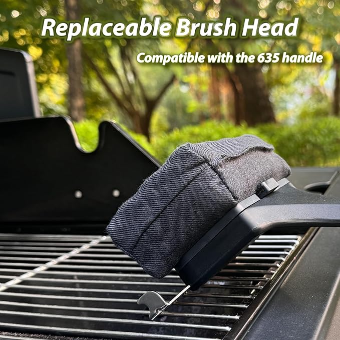 Grill Brush Cleaning Heads - Bristle Free Grill Brush Replace Head for Outdoor Grilling Steam Cleaner Tool, Gifts for Men Dad BBQ Lovers - Black(G635)