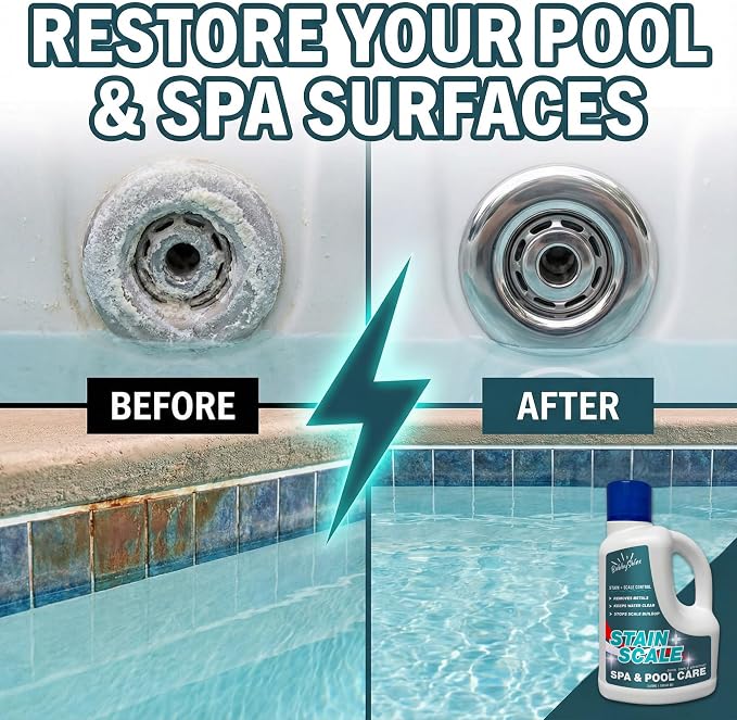 Stain and Scale Control for Hot Tub, Pool Stain Remover, Metal Sequestrant for Pool & Spa, Hot Tub Descaler Support, Mineral Inhibitor, 3 Liter – BubbyShine