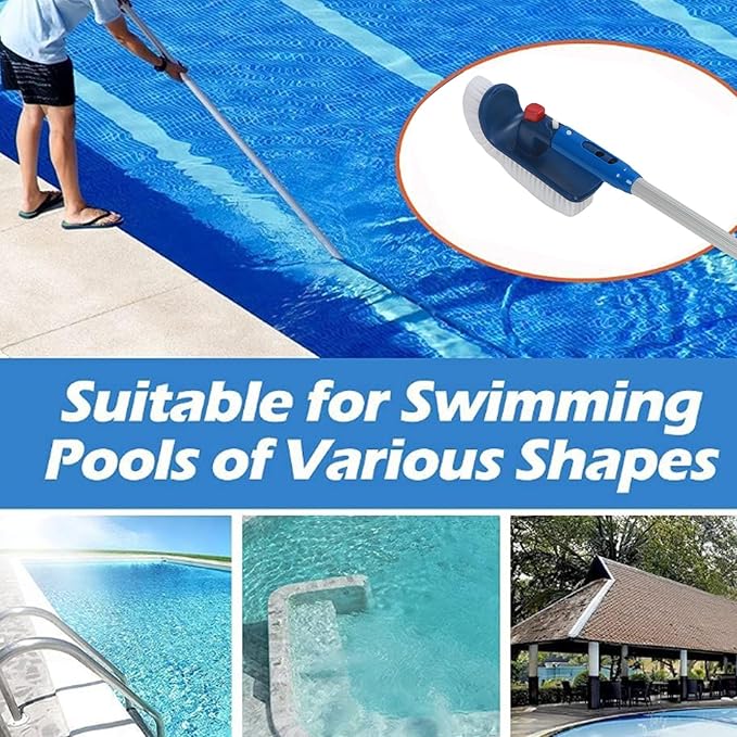 Swimming Pool Care Kit, Telescopic Pole 45-88cm with Fine Mesh Pool Skimmer Net and Brush for Spas Hot Tub, Pool Maintenance Tool Set