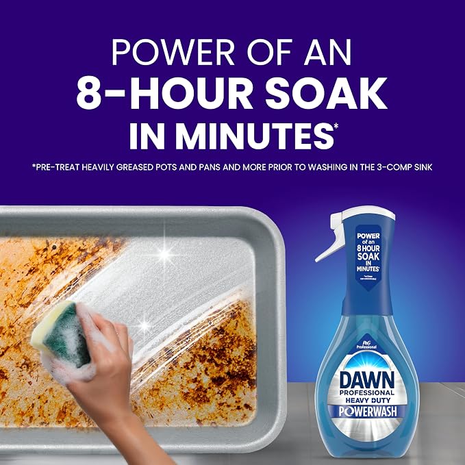Dawn PRO Heavy Duty Powerwash, Bulk Foaming Dish Spray Refills for Cleaning Burnt-On Grease in Commercial Kitchens, 16 fl oz (Case of 6)