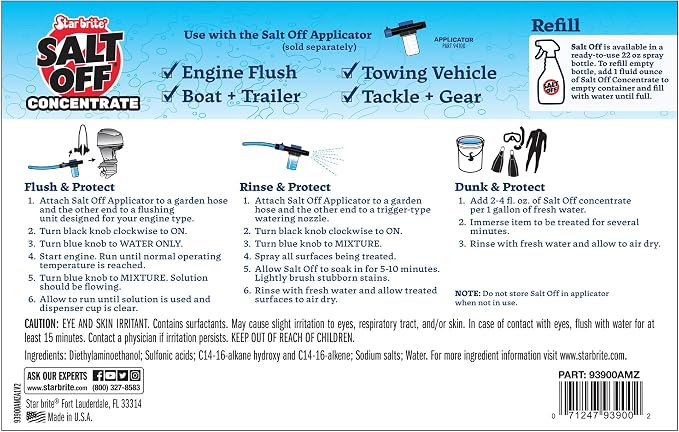 STAR BRITE Salt Off Concentrate - Ultimate Salt Remover Wash & Marine Engine Flush for Boats,Vehicles,Trailers,and More - 128 OZ Gallon (093900N),(Pack of 2)