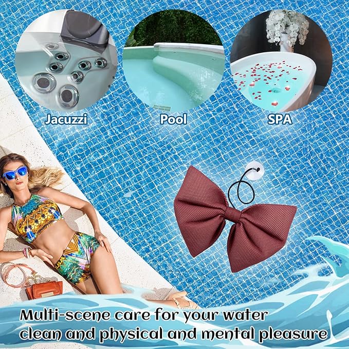 Hot Tub Scum Absorber for Spa Hot Tub,Hot Tub Sponge Scum Absorber.Hot Tub Oil Scum Absorber,Spa Sponges for Hot Tub Cleaner Reusable.Hot Tub Skimmer,Hot Tub Accessories for Adults,Bow 1 Pack