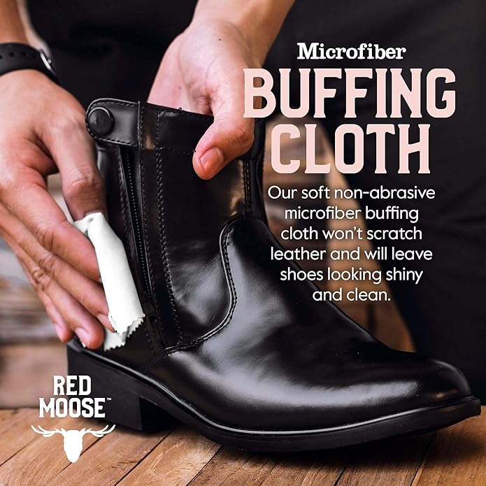 RED MOOSE Boots and Shoe Cream - Shoe Polish Kit for Leather - Shoes Shine - Made in the USA