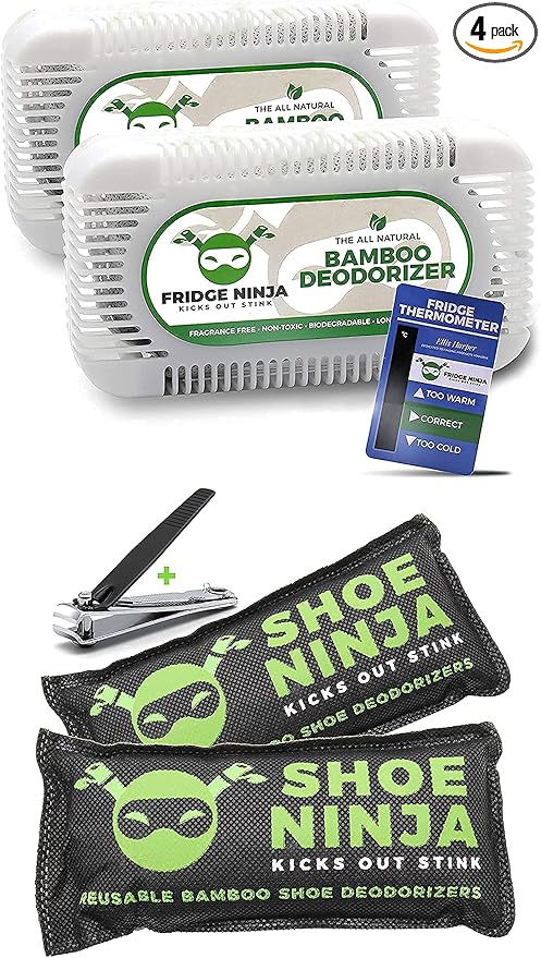 Refrigerator Deodorizer and Odor Eliminator (2 Pack) & Shoe Deodorizer and Odor Eliminator (2 Pack)
