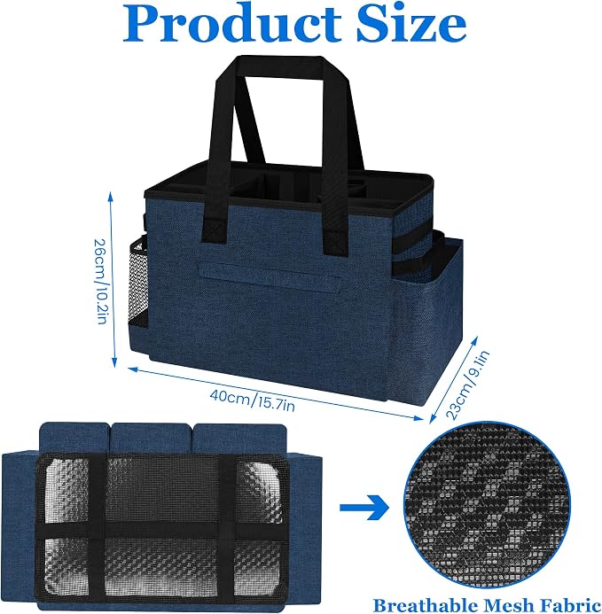 Joe & JoseRin Hot Tub Chemical Storage Bag, Pool Cleaning Caddy Tool Organizers Bag, Essential Spa Accessories with Pockets Handle, Heavy Duty Multifunctional Storage Garden Carry Tote Bag
