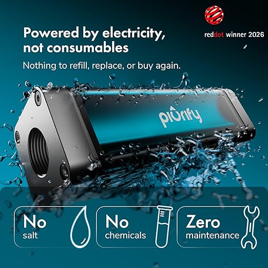 PIURIFY in-Line Whole House Electronic Water Descaler System | All Hardness Levels + Extreme Hard Water | UP to 15+ GPG / 250+ PPM | 168V High-Power | 5 x More Effective | Salt-Free | No Maintenance