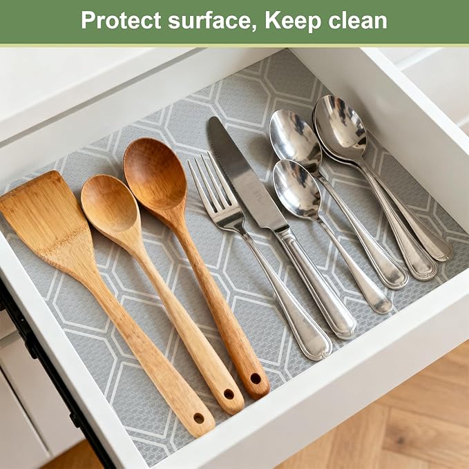 Shelf Liner, Refrigerator Shelves Mat, Drawer Liners for Kitchen Cabinets, Bathroom Non Adhesive Cupboard Liners Waterproof Fridge Liner Roll - Clear 17.5"×78.7"