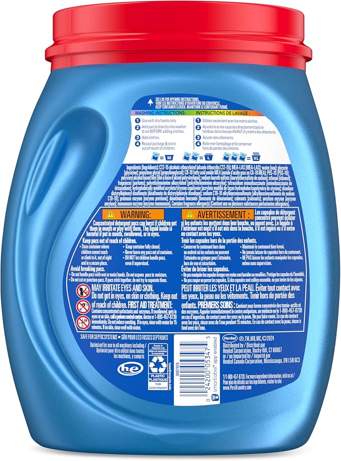 Persil Ultra Pacs Original Everyday Clean Laundry Detergent, 42 Count, No Mess, Single-Dose Laundry Soap, Deep Clean Fabric Care for Colors & Whites, All Water Temperatures, HE Safe