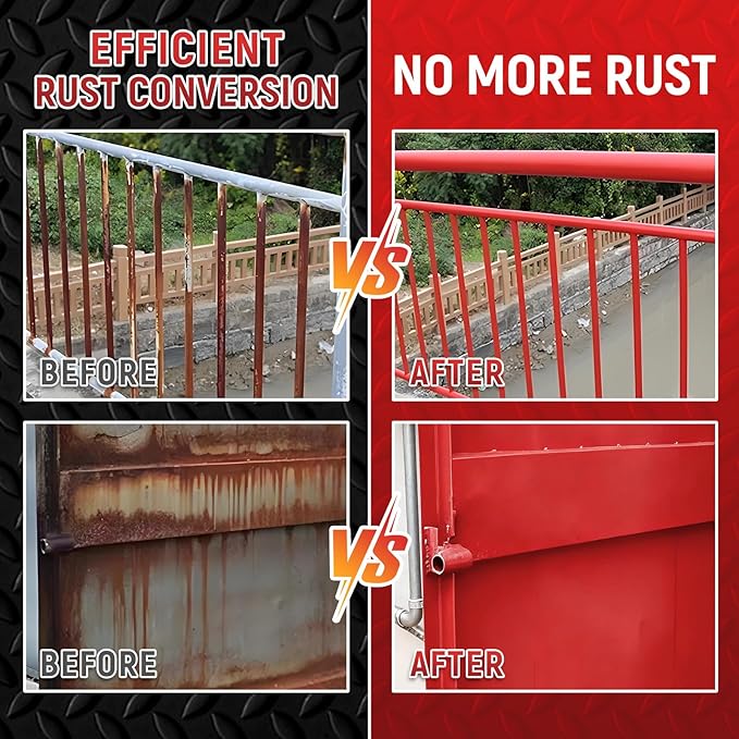 Water-Based Metal Anti-Rust Paint, High Gloss Red 16 fl oz, Metal Primer and Protective Coating, Rust-Proof Coating, Permanent Protection Against Rust and Corrosion