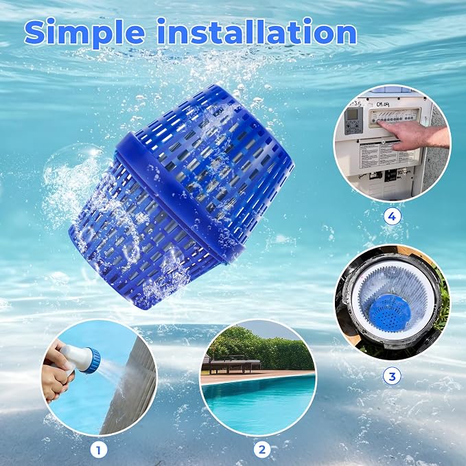 Pool Cartridge for 7.5k-20k Gallons Swimming Pools, Typically Completes Transformation Within 24–72 Hours, Lasts up to 6 Months, Blue
