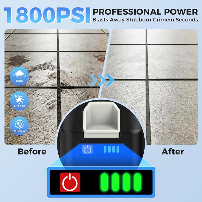 Cordless Wash Machine, Electric Car Washer with 21V Battery×2 & Charger, Portable Handheld Washer with 6-in-1 Nozzle & Foam Cannon for Home