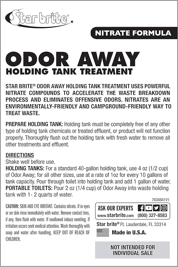 Star brite Odor Away Holding Tank Treatment - Nitrate Formula
