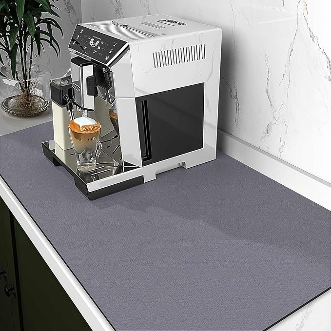 WISELIFE Dish Drying Mat Super Absorbent Drying Mat Large Dish Drying Mats for Kitchen Counter Easy Clean Dish Mat Kitchen Drying Mat18"x 28" Classic Grey