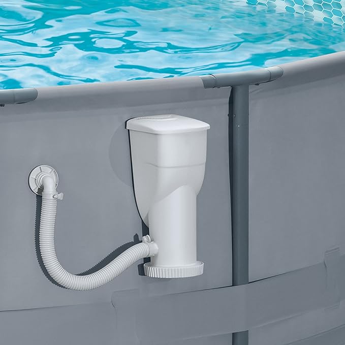 Funsicle SkimmerPlus 1000 GPH 2-in-1 Filter Pump and Skimmer System with Clamps and 1.5" Hose Fitting for Above Ground Swimming Pools