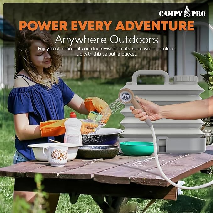 3 x Pack Collapsible Water Container with Spigot 2.6 Gallon(10L), BPA Free Portable Water Jug for Camping, Outdoor, Gardening, Picnic, RV&Camping Essentials, Fishing & Suitable for Shower