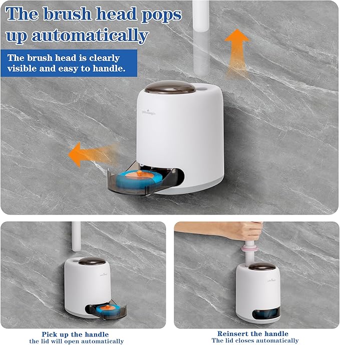 Disposable Toilet Brush,with 24 Refill Heads and Holder,Clean Brush Starter Kit,with 1 Toilet Wand, 1StorageCaddy and,3Fragrant Tablet, Toilet Wand Kit,Deep Cleaning Bathroom.